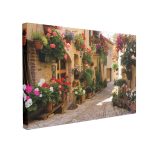 Tablou Canvas Alee Medievala cu Flori în Spello