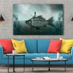 Tablou Canvas Artistic Fish with Woman Fishing