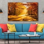 Tablou Canvas Autumn Road to Forest
