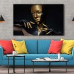 Tablou Canvas Black and Gold Leather
