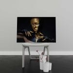 Tablou Canvas Black and Gold Leather