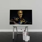 Tablou Canvas Black and Gold Leather