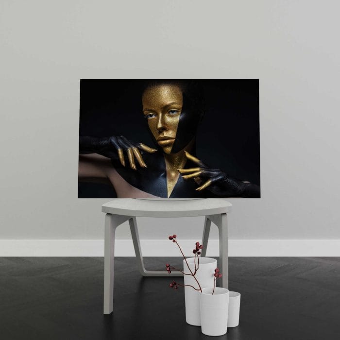 Tablou Canvas Black and Gold Leather