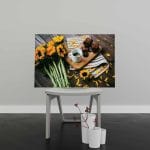 Tablou Canvas Cafea Lângă Floarea Soarelui