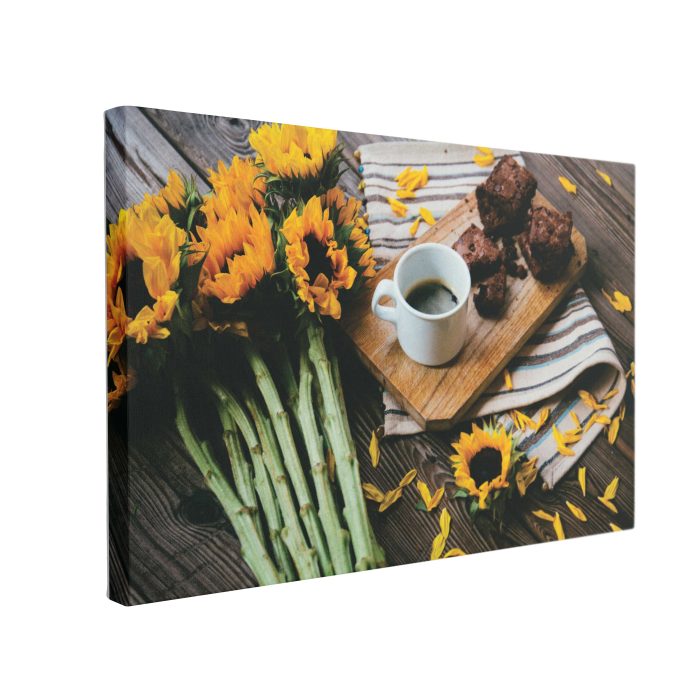 Tablou Canvas Cafea Lângă Floarea Soarelui