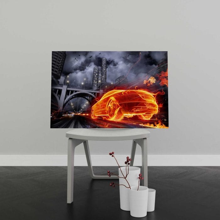 Tablou Canvas Car on Fire