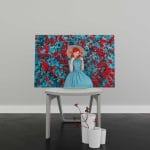 Tablou Canvas Fabulous Lady with Red Lips in Dress