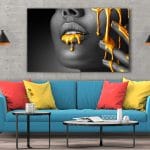 Tablou Canvas Gray Liquid Gold