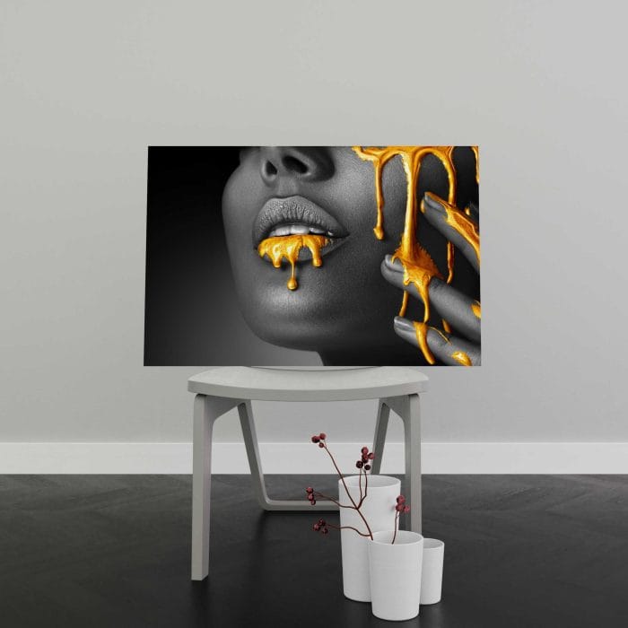 Tablou Canvas Gray Liquid Gold