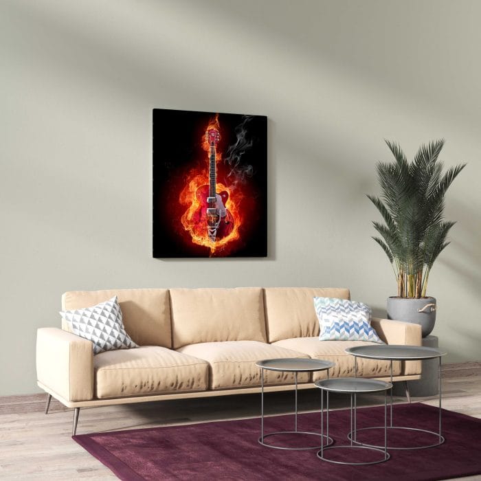 Tablou Canvas Guitar on Fire