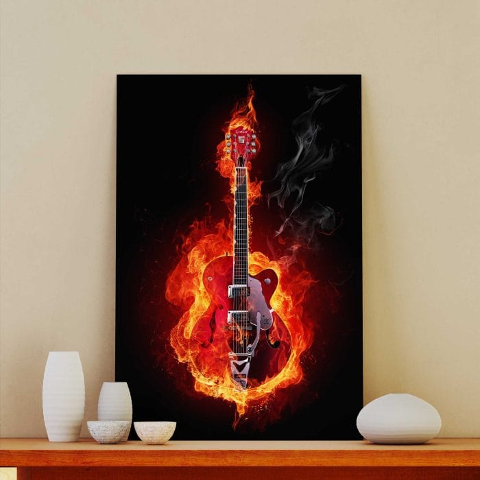 Tablou Canvas Guitar on Fire