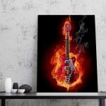 Tablou Canvas Guitar on Fire