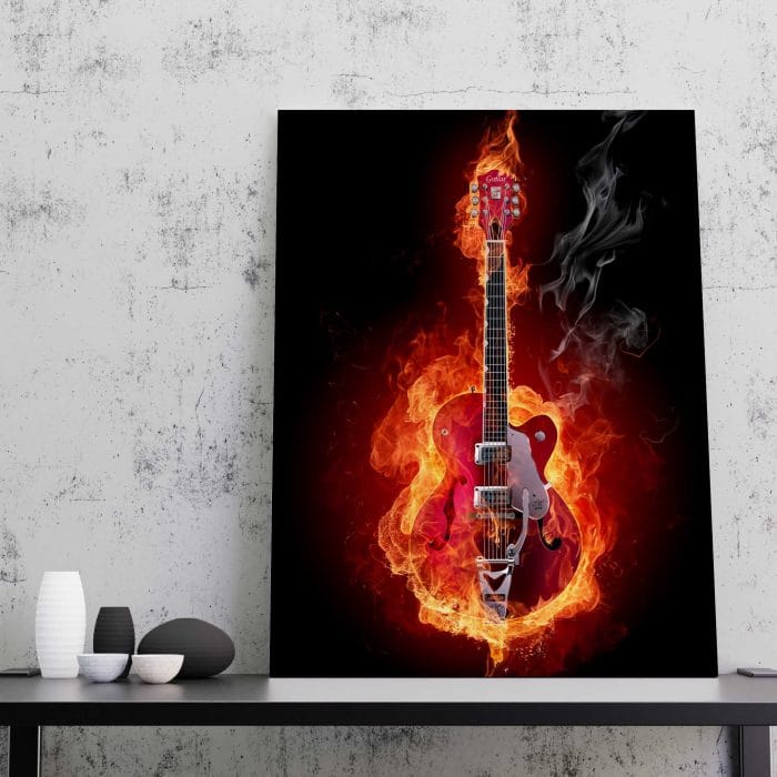 Tablou Canvas Guitar on Fire