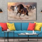 Tablou Canvas Horse Herd Run in Desert
