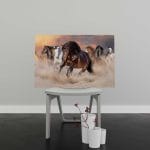 Tablou Canvas Horse Herd Run in Desert