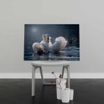 Tablou Canvas Lebede Îndrăgostite