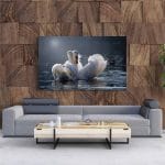Tablou Canvas Lebede Îndrăgostite