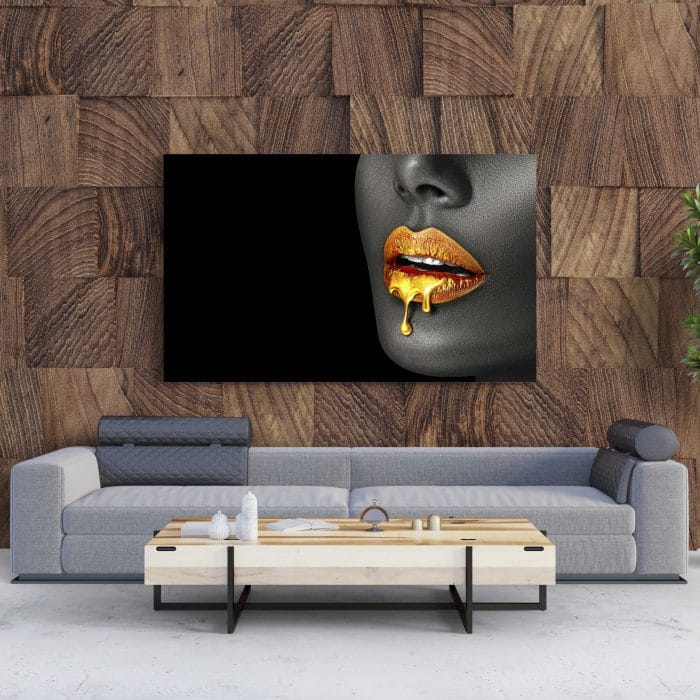 Tablou Canvas Lips Lipgloss Dripping