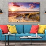 Tablou Canvas Seaside with Sand Dunes at Sunset