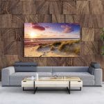Tablou Canvas Seaside with Sand Dunes at Sunset