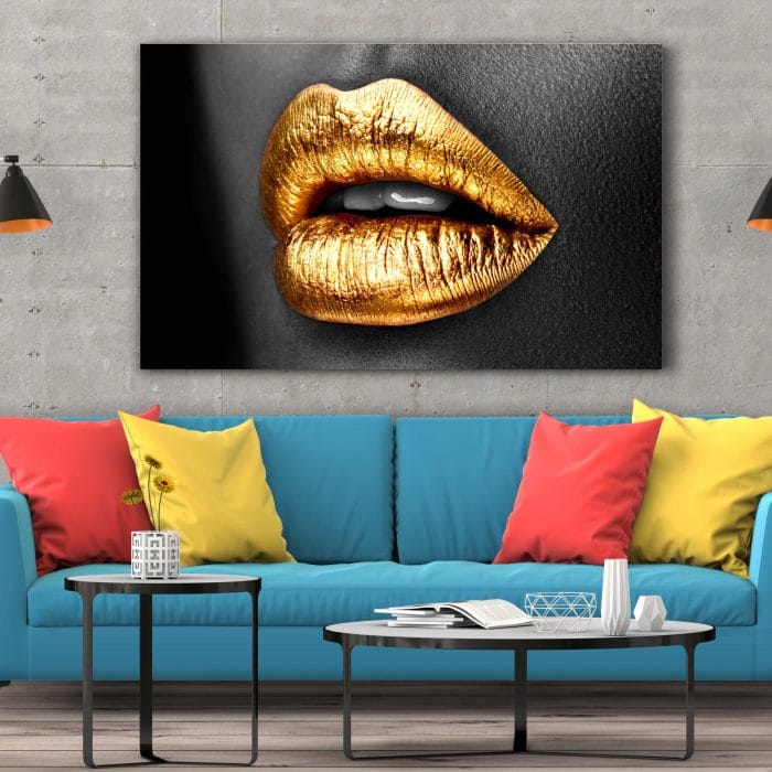 Tablou Canvas Sexy Golden Lips