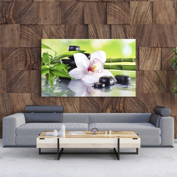 Tablou Canvas Spa Stones and White Orchid