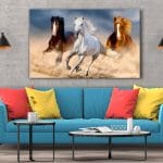 Tablou Canvas Three Horse in Desert