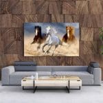 Tablou Canvas Three Horse in Desert