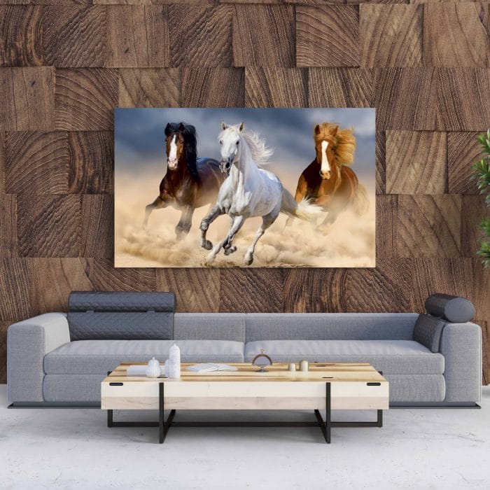 Tablou Canvas Three Horse in Desert