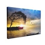 Tablou Canvas Tree, Boat and Sea Painting