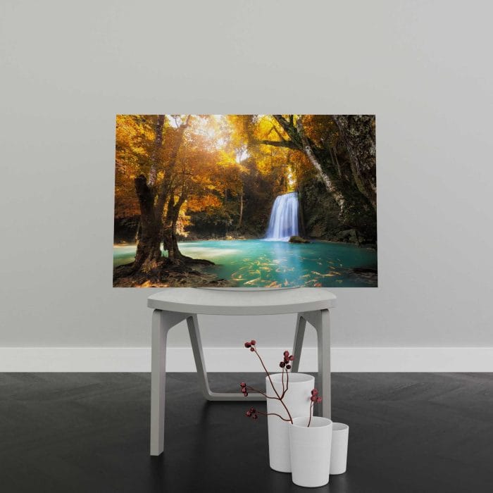 Tablou Canvas Waterfall Lake Tree