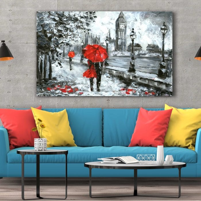 Tablou Canvas White and Red, Big Ben London