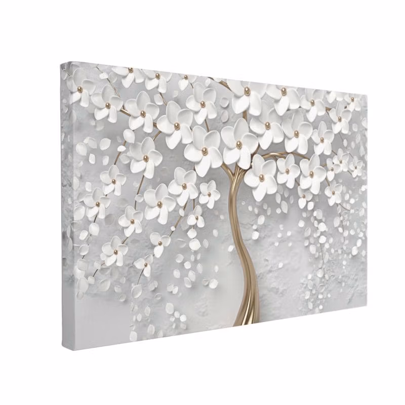 Tablou Canvas White Tree With Flowers