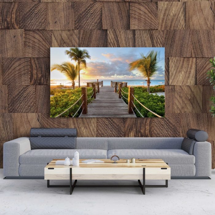Tablou Canvas Wooden Bridge Over the Sea