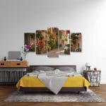 Tablou MultiCanvas Alee Medievală cu Flori în Spello