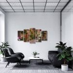 Tablou MultiCanvas Alee Medievală cu Flori în Spello