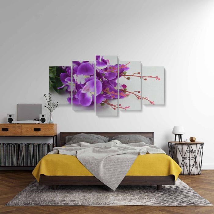 Tablou MultiCanvas Buchet cu Orhidee Mov
