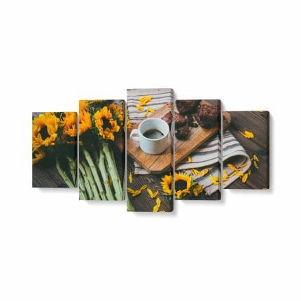 Tablou MultiCanvas Cafea Lângă Floarea Soarelui