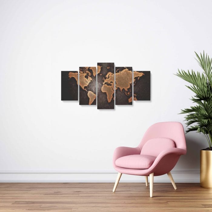 Tablou MultiCanvas Harta Lumii Abstract