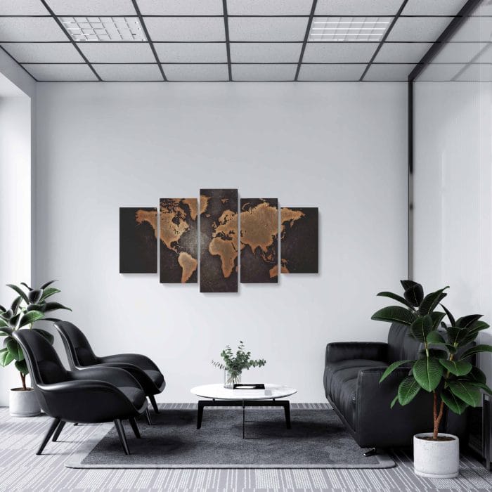 Tablou MultiCanvas Harta Lumii Abstract