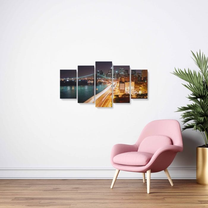 Tablou MultiCanvas Night Light City
