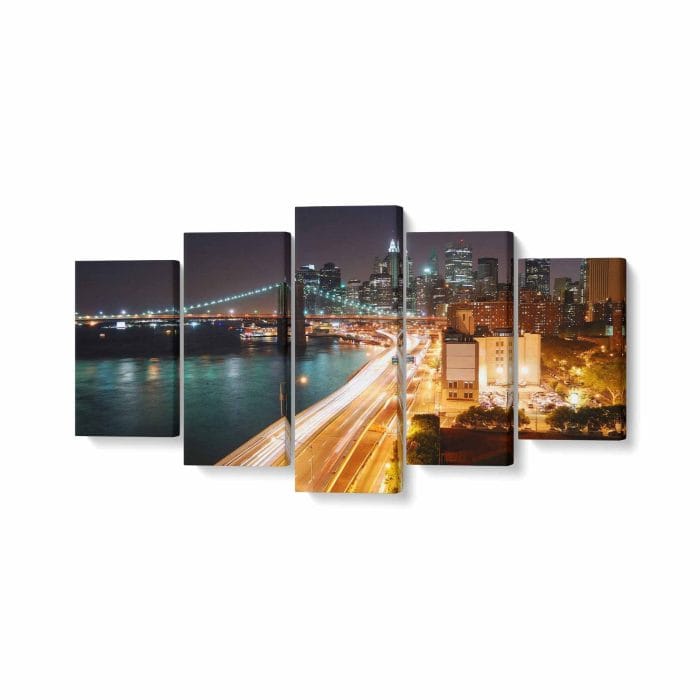 Tablou MultiCanvas Night Light City