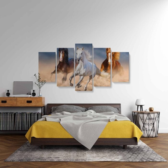 Tablou MultiCanvas Three Horse in Desert