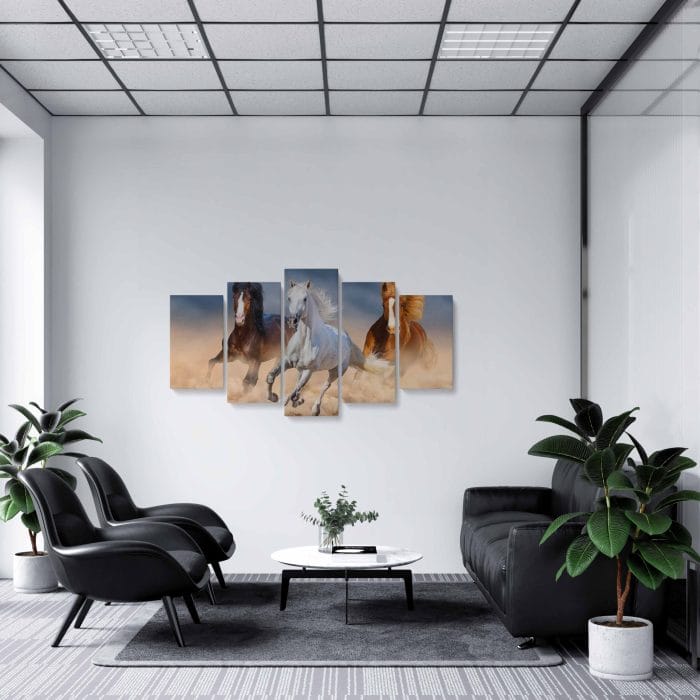 Tablou MultiCanvas Three Horse in Desert