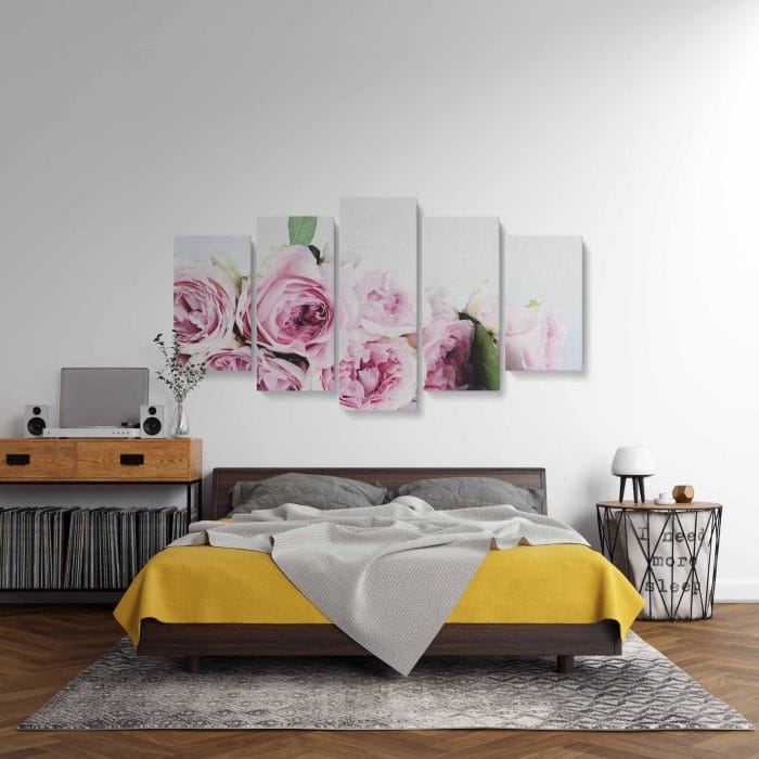 Tablou MultiCanvas Trandafiri Roz