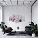 Tablou MultiCanvas Trandafiri Roz